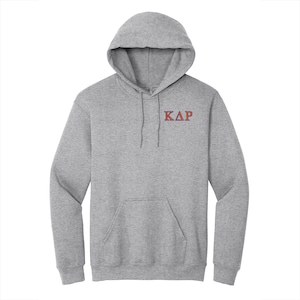 Sudadera con capucha con letras griegas bordadas de la fraternidad Kappa Delta Rho