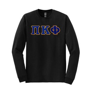 Camiseta de manga larga con letras griegas de la fraternidad Pi Kappa Phi