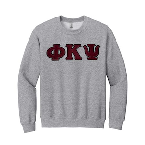 Sudadera de cuello redondo con letras griegas de la fraternidad Phi Kappa Psi