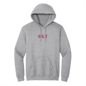 Phi Kappa Tau Fraternity Center Embroidered Greek Letter Hoodie
