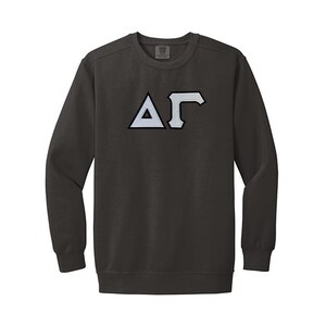 Sudadera de cuello redondo con letras griegas y colores cómodos de la hermandad Delta Gamma