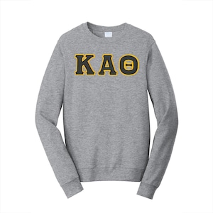 Sudadera de cuello redondo con letras griegas premium de la hermandad Kappa Alpha Theta