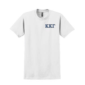 Camiseta con letras griegas bordadas de la hermandad Kappa Kappa Gamma