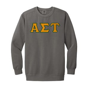 Alpha Sigma Tau Sorority Comfort Colors Greek Letter Crewneck Sweatshirt