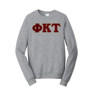 Sudadera de cuello redondo con letras griegas premium de la fraternidad Phi Kappa Tau