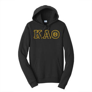 Sudadera con capucha y letras griegas premium de la hermandad Kappa Alpha Theta