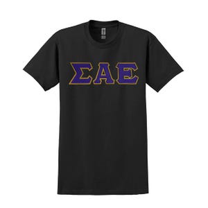 Camiseta con letras griegas de la fraternidad Sigma Alpha Epsilon