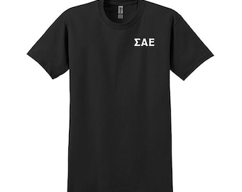 Sigma Alpha Epsilon Fraternity Embroidered Greek Letter T-shirt