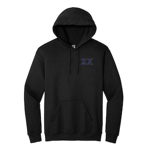Sudadera con capucha con letras griegas bordadas de la Fraternidad Sigma Chi