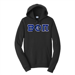 Sudadera con capucha y letras griegas premium de la Fraternidad Beta Theta Pi