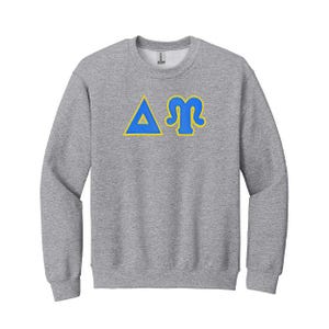 Sudadera de cuello redondo con letras griegas de la fraternidad Delta Upsilon