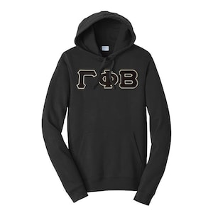 Gamma Phi Beta Hoodie: Sewn Greek Letter Sorority Sweatshirt