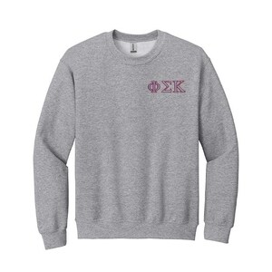 Phi Sigma Kappa Fraternity Embroidered Greek Letter Crewneck Sweatshirt