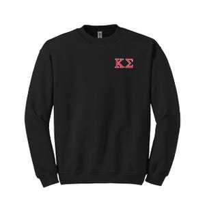Sudadera de cuello redondo con letras griegas bordadas de la fraternidad Kappa Sigma