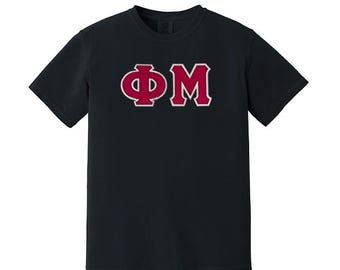 Phi Mu Sorority Comfort Colors Greek Letter T-shirt