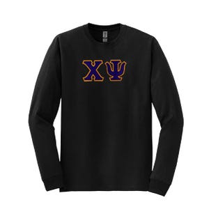 Chi Psi Brüderlichkeit griechischer Buchstabe Langarm T-Shirt