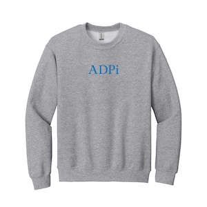Alpha Delta Pi Sorority Embroidered Logo Crewneck