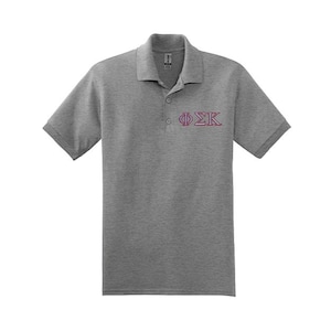 Phi Sigma Kappa Fraternity Polo Embroidered Greek Letters
