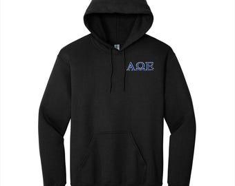 Alpha Omega Epsilon Sorority Embroidered Greek Letter Hoodie