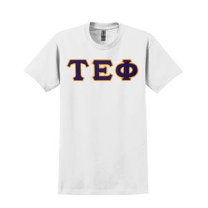 Camiseta con la letra griega de la fraternidad Tau Epsilon Phi
