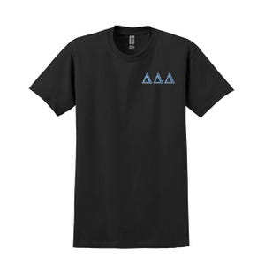 Delta Delta Delta Sorority Embroidered Greek Letter T-shirt