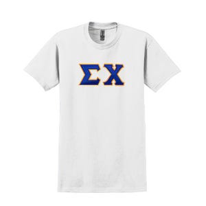 Camiseta con letras griegas de la fraternidad Sigma Chi