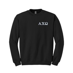 Alpha Chi Omega Sorority Gesticktes Sweatshirt mit Rundhalsausschnitt bei griechischen Buchstaben