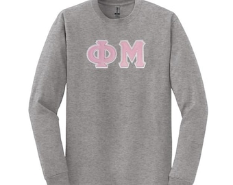 Phi Mu Sorority Greek Letter Long Sleeve T-shirt
