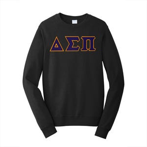 Sudadera premium de cuello redondo con letras griegas de la fraternidad Delta Sigma Pi