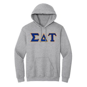 Moletom com capuz e letras gregas da irmandade Sigma Delta Tau