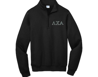 Lambda Chi Alpha Fraternity Quarter Zip Embroidered Greek Letters