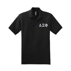 Delta Sigma Phi Fraternity Polo Embroidered Greek Letters