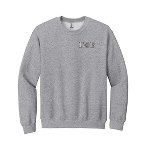 ga Phi Beta Sorority Rundhals-Sweatshirt mit griechischen Buchstaben bestickt