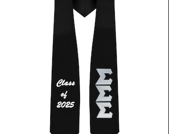 Sigma Sigma Sigma Sorority Graduation Stole - Tackle Twill Greek Letters