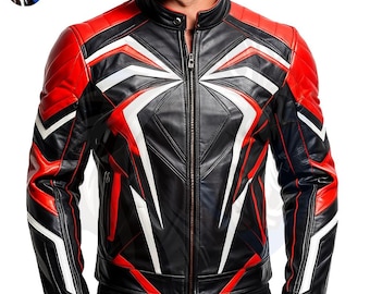 Handmade Spider Leather Jacket, Stylish Biker Jacket, Gift for Spider Fans