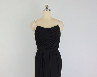 80s Rimini draped black evening gown size medium