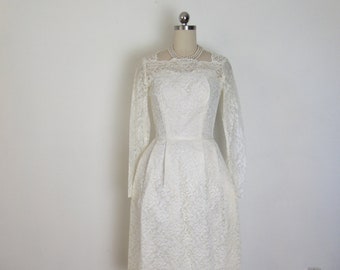 60s lace Wedding Dress knee length size small