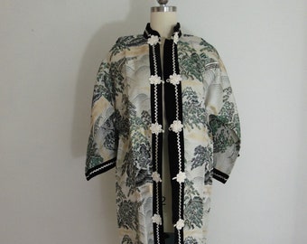 60s Japanese KIMONO jacket amazing fabric size medium