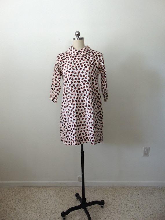 60s mod cotton Trapeze dress size medium - image 1