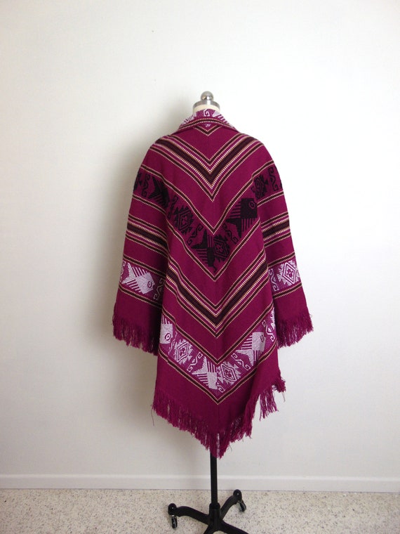 70s wool poncho from Ecuador size any - image 2