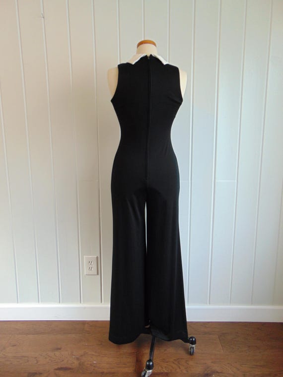 70s tuxedo style jumpsuit size XS - image 3