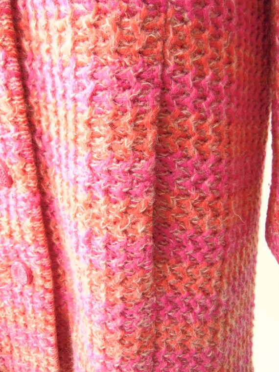 60s Italian mod sweater coat in hot pink Blooming… - image 7