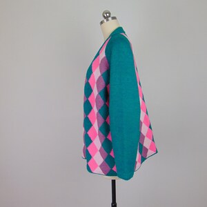 60s oversized harlequin cardigan jacket size large image 6