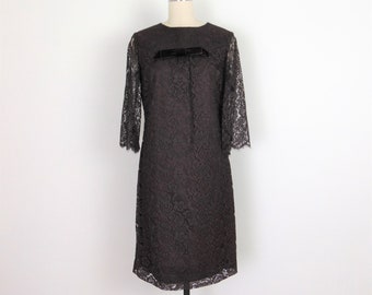 60s brown lace cocktail dress by Sabrina size medium
