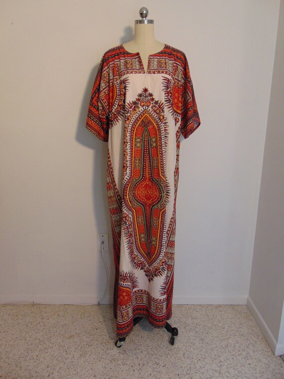 70s African cotton DASHIKI caftan size large