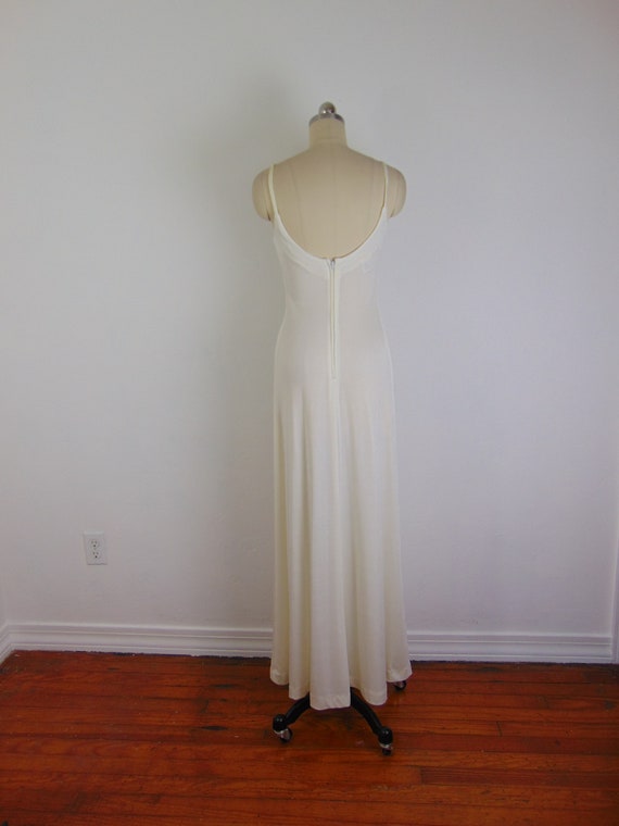 70s hand painted maxi dress with Orchids size sma… - image 4