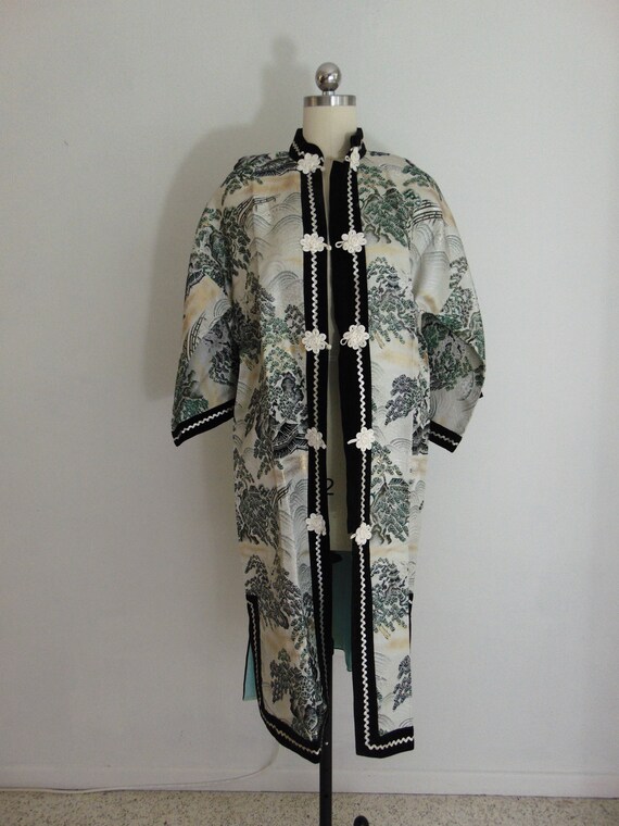 60s Japanese KIMONO jacket amazing fabric size med