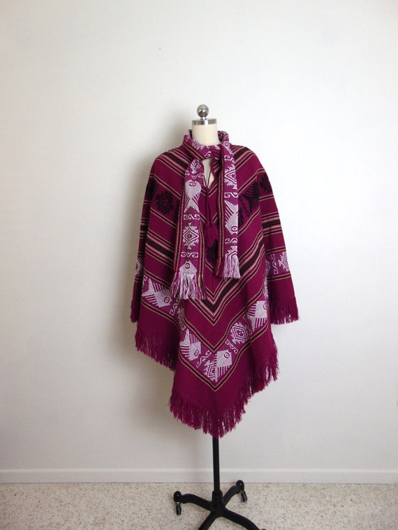 70s wool poncho from Ecuador size any - image 1