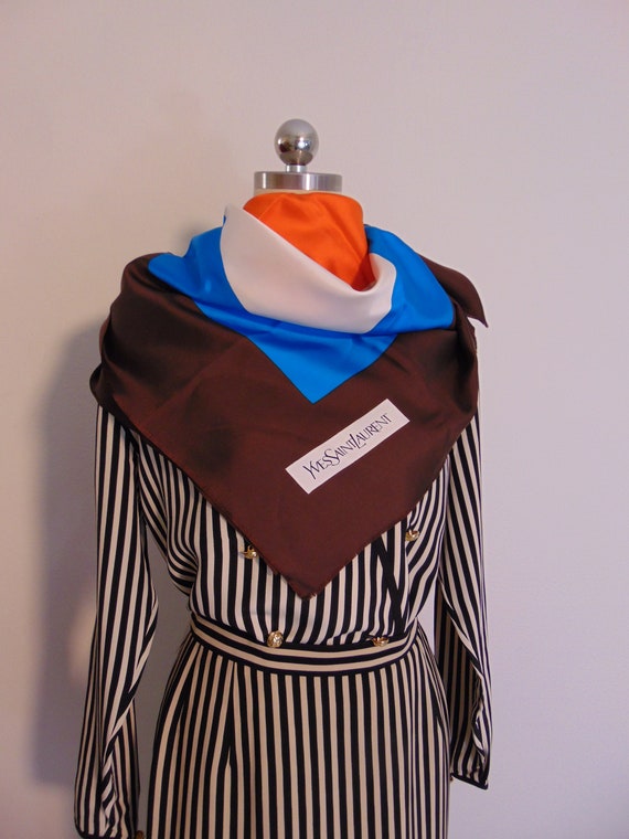 70s large YSL Yves Saint Laurent Silk scarf