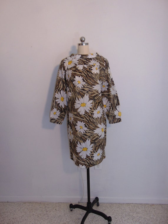 60s MOD Daisy print shift dress size medium